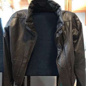 Vintage Members Only brown genuine leather jacket